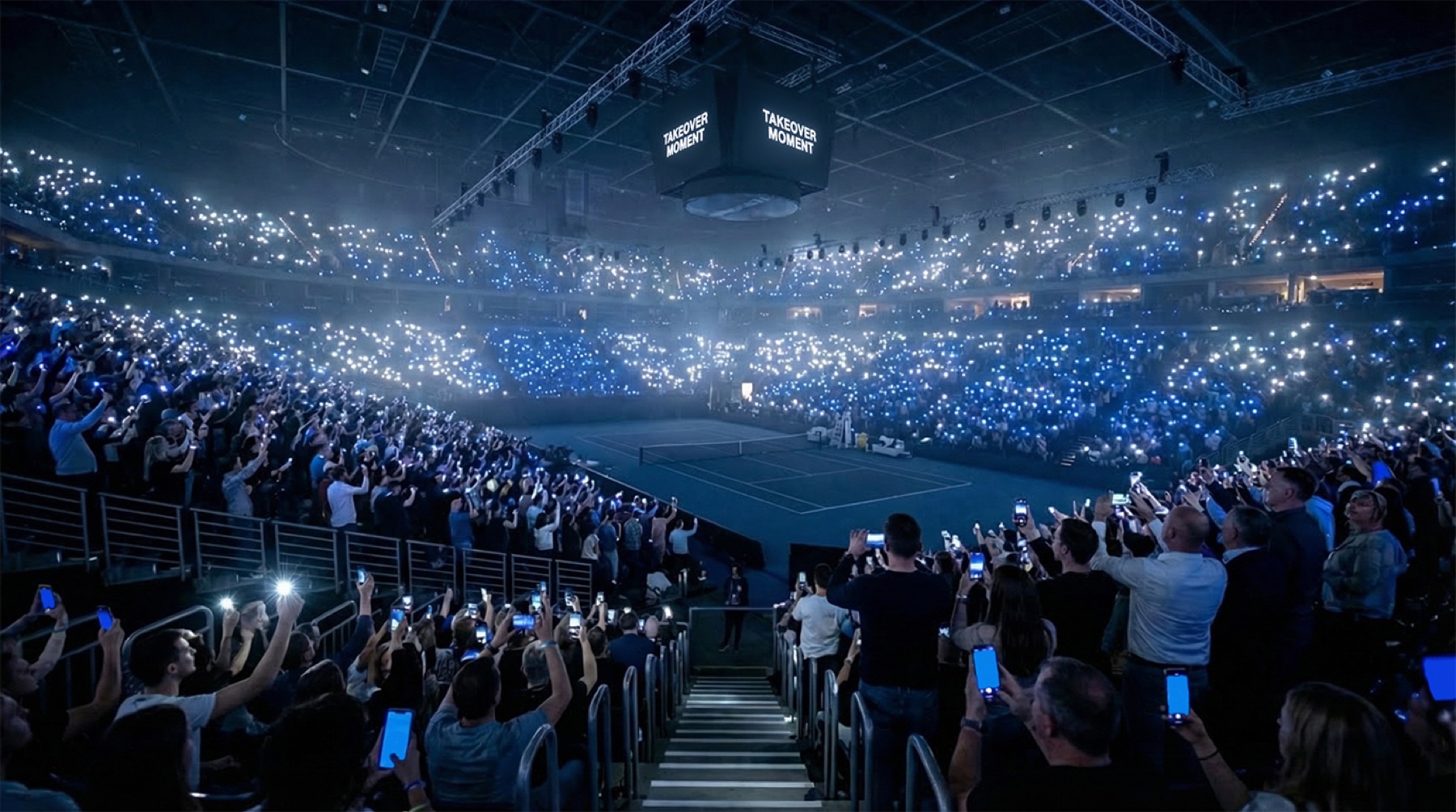 Tennis arena light show